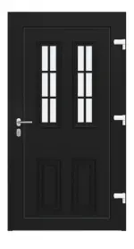 Haustür Kunststoff Premium T043 RAL 9005-RAL 9005 Frontansicht innen