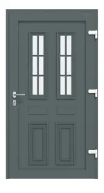 Haustür Kunststoff Premium T043 Quarz Grau-Quarz Grau Frontansicht innen