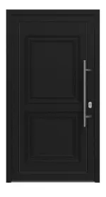 Haustür Kunststoff Premium T046 RAL 9005-RAL 9005 Frontansicht außen