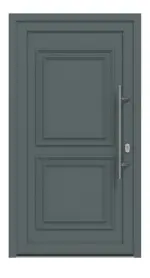 Haustür Kunststoff Premium T046 Quarz Grau-Quarz Grau Frontansicht außen