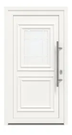 Haustür Kunststoff Premium T047 RAL 9016-RAL 9016 Frontansicht außen