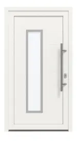 Haustür Kunststoff Premium T054 RAL 9016-RAL 9016 Frontansicht außen