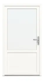 Frontansicht außen von Kunststoff Nebeneingangstür JM NETK 03 in RAL 9016