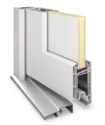 Detail Querschnitt von Kunststoff Nebeneingangstür JM NETK 03 in RAL 9016