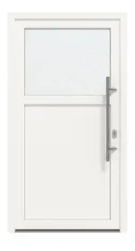 Haustür Kunststoff Premium F002 RAL 9016-RAL 9016 Frontansicht außen