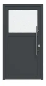 Haustür Kunststoff Premium F002 RAL 7016-RAL 9016 Frontansicht außen