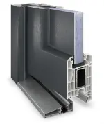 Haustür Kunststoff Premium F002 RAL 7016-RAL 9016 Detail Querschnitt