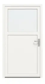 Frontansicht außen von Kunststoff Nebeneingangstür Optima F002 in RAL 9016