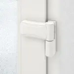 Detail Bänder von Kunststoff Nebeneingangstür Optima F002 in RAL 9016