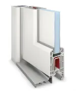 Detail Querschnitt von Kunststoff Nebeneingangstür Optima F010 in RAL 9016