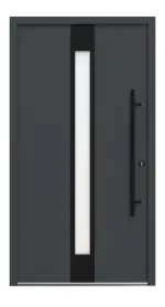 Interio Energiespar-Haustür Stahl-Alu Black Design Motiv B01 RAL 7016-RAL 7016 Frontansicht außen