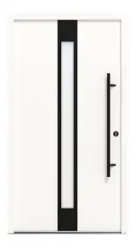 Interio Energiespar-Haustür Stahl-Alu Black Design Motiv B01 RAL 9016-RAL 9016 Frontansicht außen