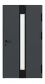 Interio Energiespar-Haustür Stahl-Alu Black Design Motiv B01 RAL 7016-RAL 7016 Frontansicht innen