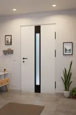 Interio Energiespar-Haustür Stahl-Alu Black Design Motiv B01 RAL 9016-RAL 9016 Stilwelt innen