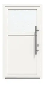 Haustür Kunststoff Premium Plus F002 RAL 9016-RAL 9016 Frontansicht außen