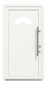 Haustür Kunststoff Premium Plus F010 RAL 9016-RAL 9016 Frontansicht außen