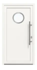 Haustür Kunststoff Premium Plus F011 RAL 9016-RAL 9016 Frontansicht außen