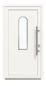 Haustür Kunststoff Premium Plus F012 RAL 9016-RAL 9016 Frontansicht außen