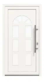 Haustür Kunststoff Premium Plus F026 RAL 9016-RAL 9016 Frontansicht außen