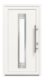 Haustür Kunststoff Premium Plus F033 RAL 9016-RAL 9016 Frontansicht außen