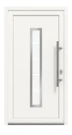 Haustür Kunststoff Premium Plus F036 RAL 9016-RAL 9016 Frontansicht außen