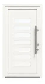 Haustür Kunststoff Premium Plus F044 RAL 9016-RAL 9016 Frontansicht außen