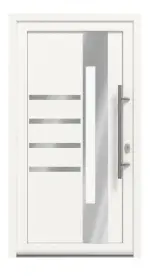 Haustür Kunststoff Premium Plus F047 RAL 9016-RAL 9016 Frontansicht außen