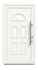 Haustür Kunststoff Premium Plus T003 RAL 9016-RAL 9016 Frontansicht außen