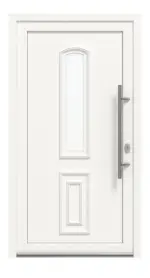 Haustür Kunststoff Premium Plus T013 RAL 9016-RAL 9016 Frontansicht außen