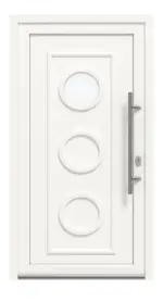 Haustür Kunststoff Premium Plus T025 RAL 9016-RAL 9016 Frontansicht außen