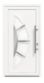 Haustür Kunststoff Premium Plus T035 RAL 9016-RAL 9016 Frontansicht außen