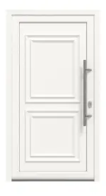Haustür Kunststoff Premium Plus T046 RAL 9016-RAL 9016 Frontansicht außen