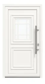 Haustür Kunststoff Premium Plus T047 RAL 9016-RAL 9016 Frontansicht außen