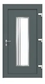 Haustür Kunststoff Premium Plus T053 Quarz Grau-Quarz Grau Frontansicht innen