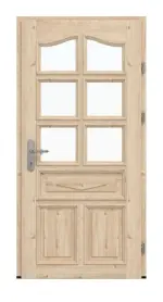 Interio Holz-Haustür Freiburg Fichte unbehandelt Frontansicht innen