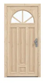 Interio Holz-Haustür Stuttgart Fichte unbehandelt Frontansicht außen