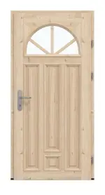 Interio Holz-Haustür Stuttgart Fichte unbehandelt Frontansicht innen