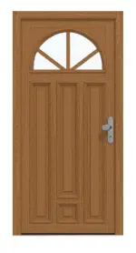 Interio Holz-Haustür Stuttgart Eiche lasiert Frontansicht außen