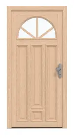 Interio Holz-Haustür Stuttgart Eiche unbehandelt Frontansicht außen