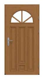 Interio Holz-Haustür Stuttgart Eiche lasiert Frontansicht innen