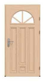 Interio Holz-Haustür Stuttgart Eiche unbehandelt Frontansicht innen