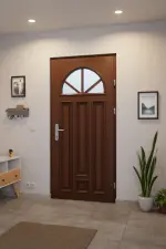 Interio Holz-Haustür Stuttgart Eiche Lasur Walnuss-Optik Tabak Stilwelt innen