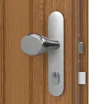 Interio Holz-Haustür Stuttgart Eiche lasiert Detail Drücker