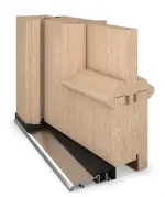 Interio Holz-Haustür Stuttgart Eiche unbehandelt Detail Querschnitt