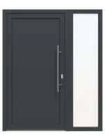 Haustür mit Seitenteil Kunststoff Premium F001 RAL 7016-RAL 9016 Frontansicht außen