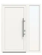 Haustür mit Seitenteil Kunststoff Premium F001 RAL 9016-RAL 9016 Frontansicht außen