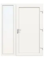 Haustür mit Seitenteil Kunststoff Premium F001 RAL 9016-RAL 9016 Frontansicht innen