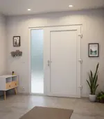 Haustür mit Seitenteil Kunststoff Premium F001 RAL 9016-RAL 9016 Stilwelt innen