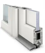 Haustür mit Seitenteil Kunststoff Premium F001 RAL 9016-RAL 9016 Detail Querschnitt