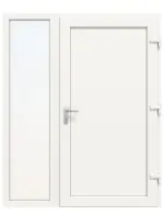 Haustür mit Seitenteil Kunststoff Premium Plus F001 RAL 9016-RAL 9016 Frontansicht innen